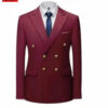 Men Double Breasted Suit Black Slim Fit High Quality Wedding Costume Party Prom Gold Button Male Suits