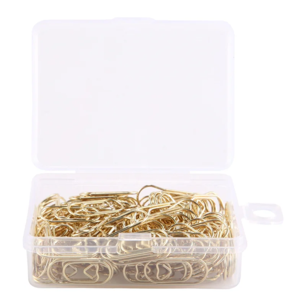 150 Pieces Gold Cute Paper Clips Mini Clips Heart Shaped Paperclips Bookmark Clips for Office Supplier School