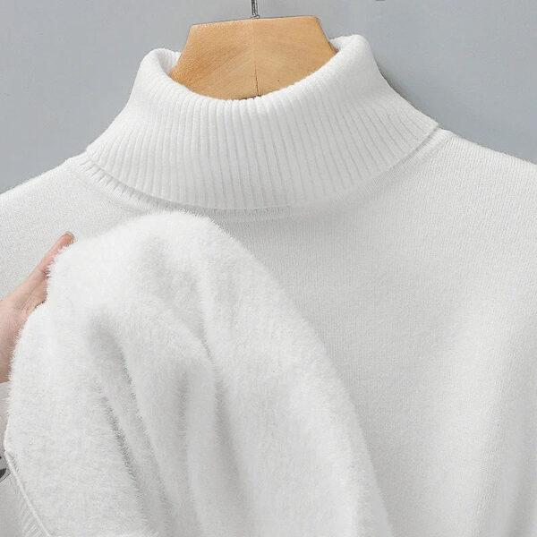 Men's Slim Fit Long Sleeve Turtleneck Sweater Anti-Pilling High Quality Knitted Solid Color Pullover Trendy Men's Clothing