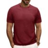 S5ba999fcd812472ea605e28ae557426d6.jpg British style Summer Solid Short Sleeve Knitted T-shirt Men Fashion O-Neck Stripe Slim Fit Tee High Quality Men Clothing