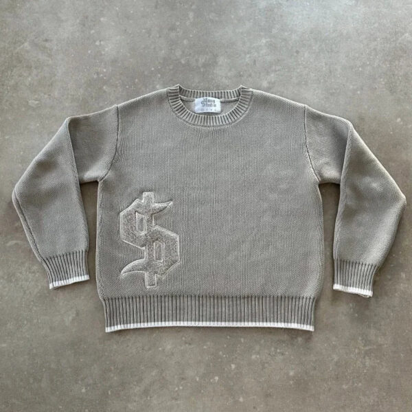 S5cd2d996f7364fb4999f7ef99d4e7a103.jpg Men Gray Money Sign Sweater Y2k American Dollar Knit Pullover Vintage Classic Streetwear Warm Winter Crewneck Top Casual Fashion