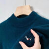 S5d1aed8ecc0e4fc89a0ee572ca4db3f7T.jpg Hot Sale Luxury Quality Men's Knit Sweater Mock Neck Dog Embroid Pullover Autumn Winter Exquisite Fashion Soft Warm Men's Wear