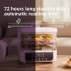 5-Tier Transparent Food Dehydrator, Adjustable Timer & Temp, BPA-Free – for Fruits/Herbs/Jerky, Compact & Quiet energy-saving