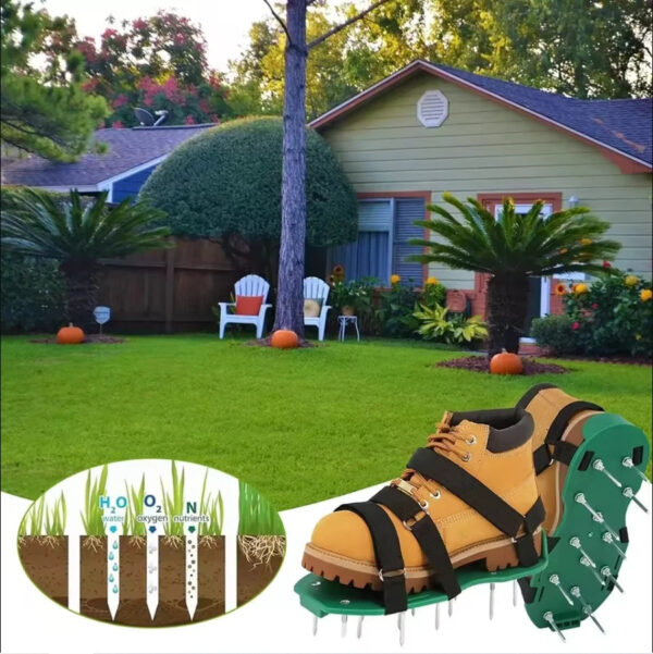 S5de93f50cdfa495ea2d3fe2a065d5df2x.jpg 1 Pair Grass Spiked Gardening Walking Revitalizing Lawn Aerator Sandals Nail Shoes Yard Garden Tool Scarifier Nail Cultivator