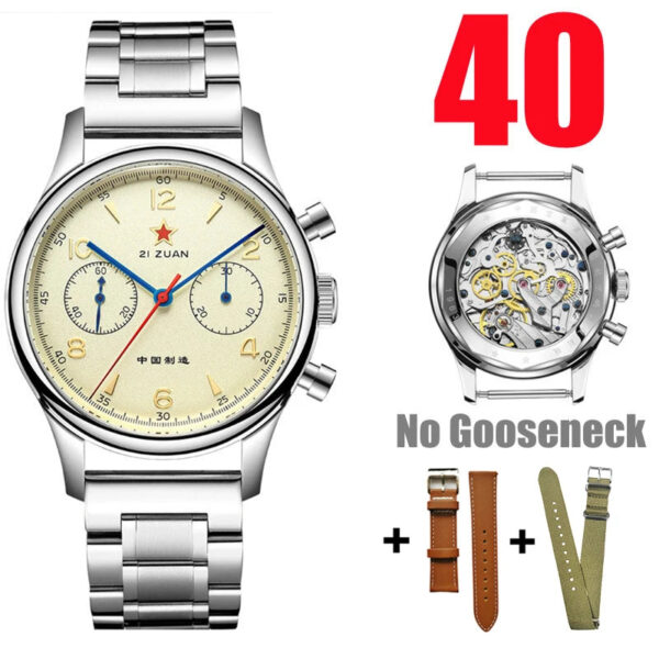S5ded78e08fd1497e98cc5e3db8146f27p.jpg RED STAR 38mm Men's 1963 Chronograph Mechanical Watch Pilot with Seagull Movement ST1901 Air Force Aviation Sapphire Goose 40mm