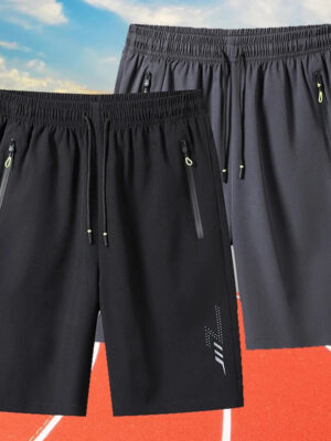 S5e1372a7d5e34228bc4de9d0c00739f8q.jpg Summer Men's Shorts Cool Sportswear Running Sport Shorts Casual Bottoms Gym Fitness Training Jogging Short Pants Men Black Gray