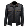 Men's Large Size Dark Flower Jacket Autumn Casual Lapel Slim Fit Handsome Trendy Men's Clothing