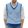 S5f8916129ae640ed8425d175f4b6d53dU.jpg Sleeveless Top For Man Chess Vest Waistcoat Diamond Grid Woolen Sweater Vest Sleeveless Jackets For Men Vest Men Chaleco Lana