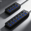 S5f98941977ae475a9125046f05e6a2546.jpg USB3.0 HUB 4in1 7in1 USB Splitter .0 USB Adapter Multi-Port Independent Power Switch Extender 30CM Cable