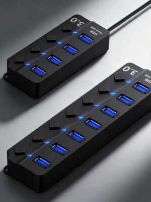 S5f98941977ae475a9125046f05e6a2546.jpg USB3.0 HUB 4in1 7in1 USB Splitter .0 USB Adapter Multi-Port Independent Power Switch Extender 30CM Cable