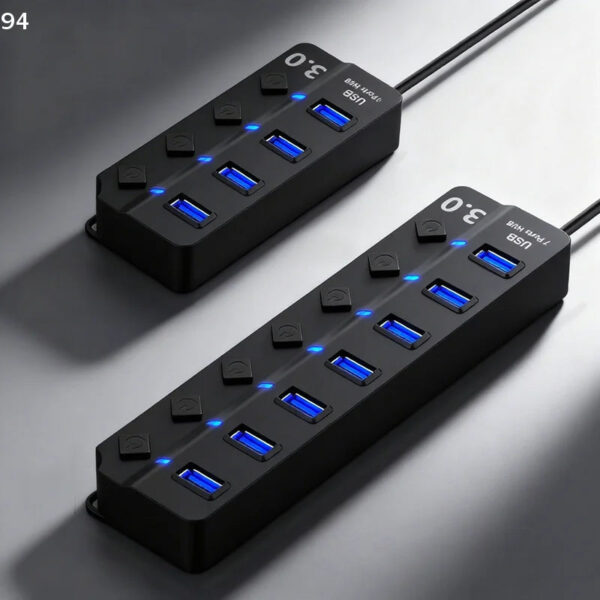 S5f98941977ae475a9125046f05e6a2546.jpg USB3.0 HUB 4in1 7in1 USB Splitter .0 USB Adapter Multi-Port Independent Power Switch Extender 30CM Cable