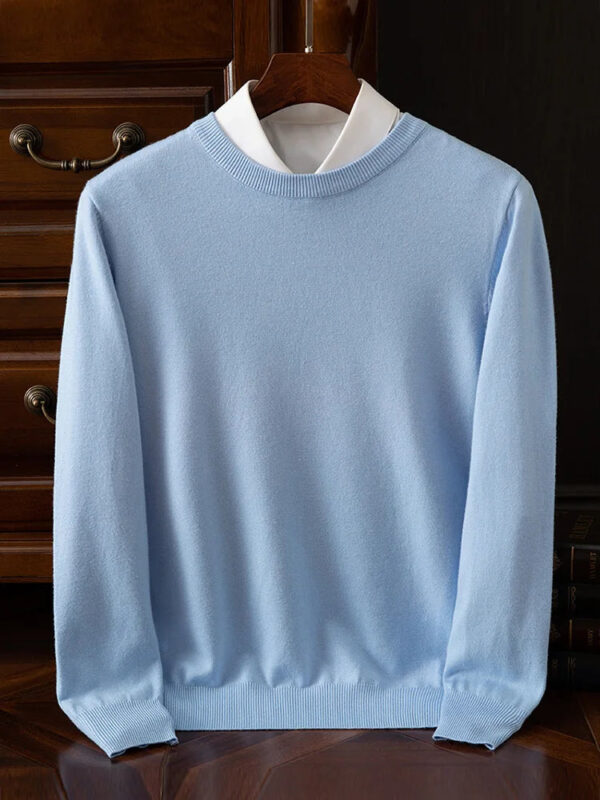 S5fa5937bf8d641cea98328a805e4cf9cx.jpg Choice Men's Wool Sweater Autumn Winter New Round Neck Pullover Loose Solid Color Bottoming Shirt Long Sleeve Smart Casual Tops