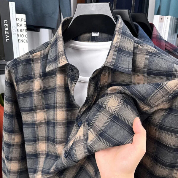 S5fe7ea5b64164f7591a2f2d29441ead08.jpg 2025 Autumn New Men's Printed Striped Long Sleeved Shirt Casual Fashion Versatile Men's Top