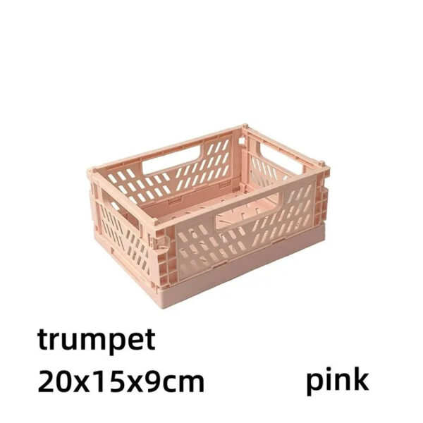 Simple Table Top Folding Storage Basket Decorative Plastic Storage Box Stationery Cosmetics Toy Stackable Storage Box