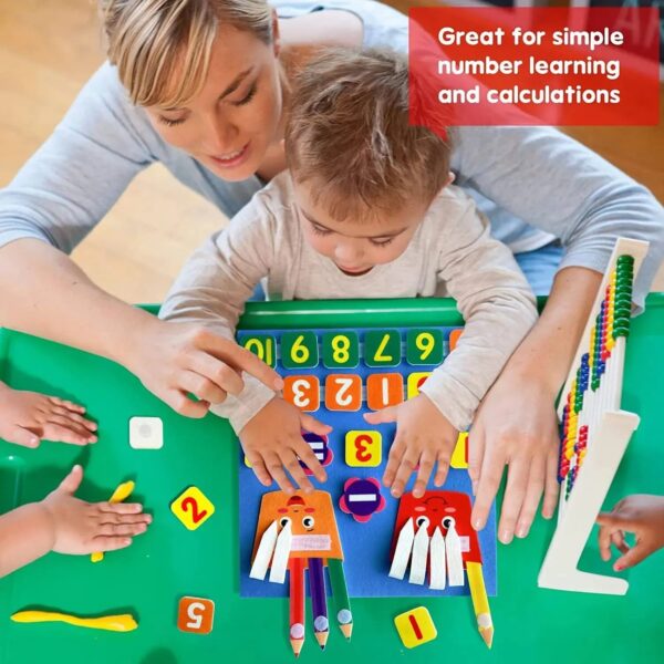S608f49aaaae74423b4a5be05682196836.jpg Felt Learning Board Children Educational DIY Toy Addition Subtraction Finger Arithmetic Teaching Enlightenment Board