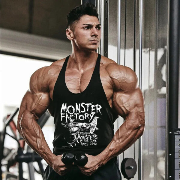 S60b82fa2e8ce42058faa24ab75228d56H.jpg Gym T-shirts Suspenders Man Stringer Fitness Shirt Bodybuilding Shirt Men Top for Fitness Vests Men's Vest Sleeveless Sweatshirt