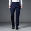 S614ba082787f4a8e86997ace45fe674d5.jpg Male Smart Casual Pants Stretchy Sports Men's Fast Dry Trousers Spring Autumn Full Length Straight Office Black Navy Work Pants