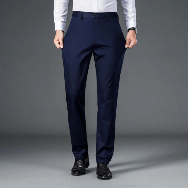 S614ba082787f4a8e86997ace45fe674d5.jpg Male Smart Casual Pants Stretchy Sports Men's Fast Dry Trousers Spring Autumn Full Length Straight Office Black Navy Work Pants