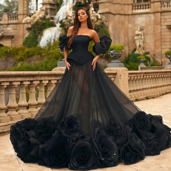 S617084b12333462892e1fc0698763fd2Y.jpg Amazing Luxury See Thru Floral Formal Dresses Gothic Wedding Gowns Long 3D Flower Women Dresses With Detachable Sleeves