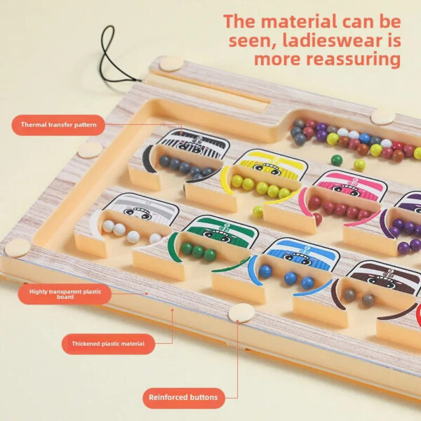 S61b28e211e6d460b97e582ac2ae7eb1dU.jpg 2 in 1 Magnetic Color Sorting Maze & Drawing Board Toddler Montessori Toys Number Matching Learning Counting Preschool Activity