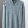 S61c38c89dc964045815871af063ca95bk.jpg Thick Men's Mock Neck Cardigan 100% Merino Wool Sweater Autumn Winter Smart Casual Cashmere Knitwear Jacquard Texture Clothing