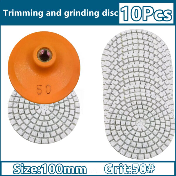 S61f91305b72f4492aee3e465c9890c9eE.jpg 100mm M14 Angle Grinder Ceramic Tile Trimming Polishing Disc Dry Polishing Marble Porcelain Granite Chamfering Grinding Edge.