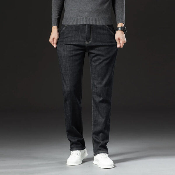 S625ff4ac924046f4b9ca520fe92a570cd.jpg Winter Lamb Fluff Denim Straight Pants Men Thicken Big Size 40 Jeans High Waist Stretch Jeansy Fleece Lined Warm Slim Vaqueros
