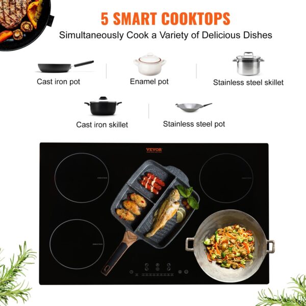 S627d2938a2a2482f9299aa262f1996e6p.jpg SucceBuy 5 Burners 30/36 Inch Electric Induction Cooktop Stove Hob Built-in Burner Cooker Sensor Touch Control Magnetic Cooker