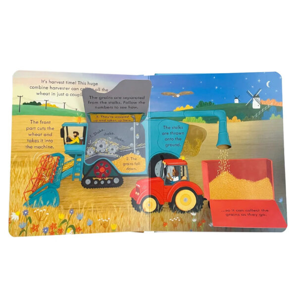 Usborne Peep Inside How A Tractor Works Picture Books for Kids Montessori Educational Parent-child Interaction Flap English Book