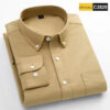 S633efa48a44d4d19a12123a2665cb885W.jpg New in shirt 100%cotton long-sleeve shirts for men fashion Casual plain shirt solid color Oxford single pocket top white clothes