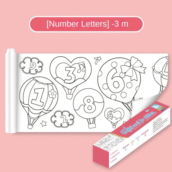Kids Coloring Paper Roll Sticky DIY Drawing Graffiti Art Color Filling Educational Toys for Children Wall Floor Painting Gifts