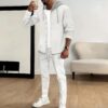 S642f17c83b7f461985fa06c9810cdecdm.jpg Spring and autumn new Waffle men's casual slim-fit hooded long-sleeved cardigan matching color fashion high quality tracksuit pa