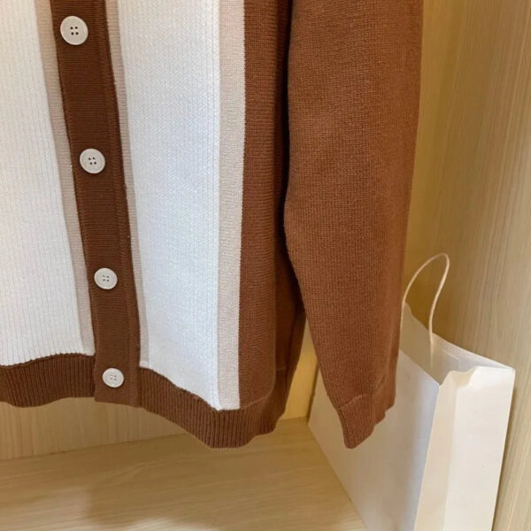 S64bfcd25666e4d7fad7d14e563b8f0fbZ.jpg Mens Clothes Trendy Contrast Color Patchwork Button Sweater Cardigan Autumn Winter Polo Collar Long Sleeve Loose Knitted Jackets