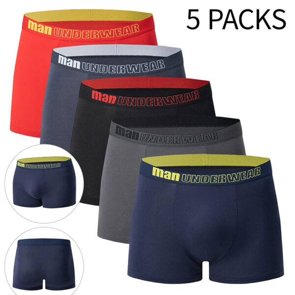S64dc459123ec4104aff2fcc956f9adb3O.jpg 4/5Pcs European and American Size MEN'S Printed Fashion Boyshort Comfortable MEN'S Waist plus Size Underwear Sexy Swimming Trunk