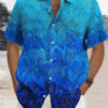 Summer Men's Shirt 3D Print Colorful Feather Short Sleeve Turndown Hawaiian Shirt Button Up Shirts No Pockets Shirts for Women