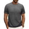 S6549fae66cac47328973945a05d44d6bD.jpg British style Summer Solid Short Sleeve Knitted T-shirt Men Fashion O-Neck Stripe Slim Fit Tee High Quality Men Clothing
