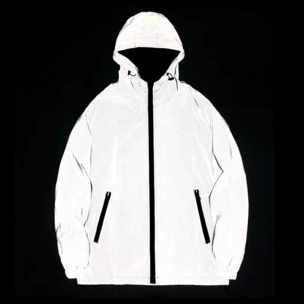 S654cf98208d44ff09c7768f877eceef3U.jpg New Couple Night Reflective Clothing Solid Color Jacket Polyester Student Male Class Uniform Trendy Luminous Dancer Jacket