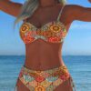 S65514dc6338a4e518f896166d63b6778P.jpg Women's 2026 Summer Bohemian Paisley Print 2 Piece Bikini Set Spaghetti Strap Side Tie Beach Bathing Suit Swimwear