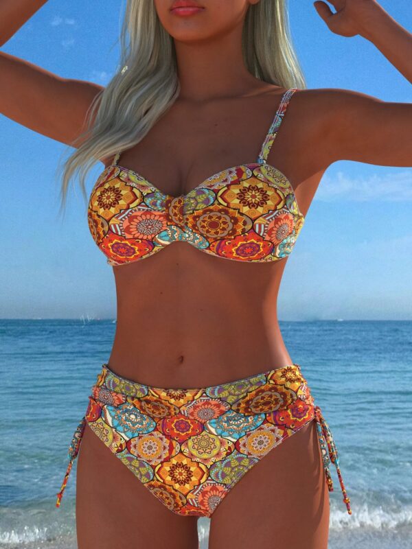 S65514dc6338a4e518f896166d63b6778P.jpg Women's 2026 Summer Bohemian Paisley Print 2 Piece Bikini Set Spaghetti Strap Side Tie Beach Bathing Suit Swimwear