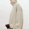 S658d7cbb1a9c42668f7b641f08e7269eP.jpg Turtleneck pure cashmere sweater female loose and thick languid lazy wind pullover sweater knitting base WOOL sweater