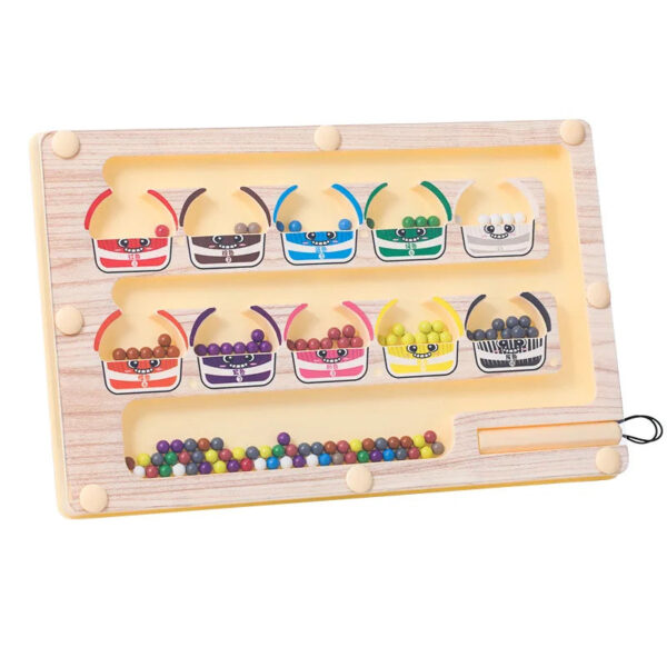 S6687aaaea2d3413db2c34236bb9de60aq.jpg 2 in 1 Magnetic Color Sorting Maze & Drawing Board Toddler Montessori Toys Number Matching Learning Counting Preschool Activity