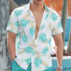 S66cf61b1efad4122966fb9a6661f7337L.jpg Hawaiian Shirt For Men 2024 New In 3d leaf Print Short Sleeve Tops Summer Fashion Casual Oversized Clothing Outdoor Shirts