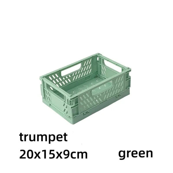 Simple Table Top Folding Storage Basket Decorative Plastic Storage Box Stationery Cosmetics Toy Stackable Storage Box