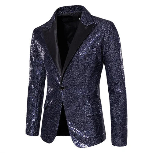 S66deb78acd9b481094bb412b63553503L.jpg Fashion Men Luxurious Sequin Plaid Suit Jacket Gold / Silver Singer Host Stage Party Loose Dress Blazer Coats