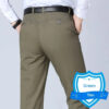 S66e9b4c1df92440ca4199208caefe25cg.jpg New Arrival 100% Cotton Summer Autumn Men's Casual Pants Fashion Solid Black Beige Gentle Thicken Trousers Brand Smart Suit Pant