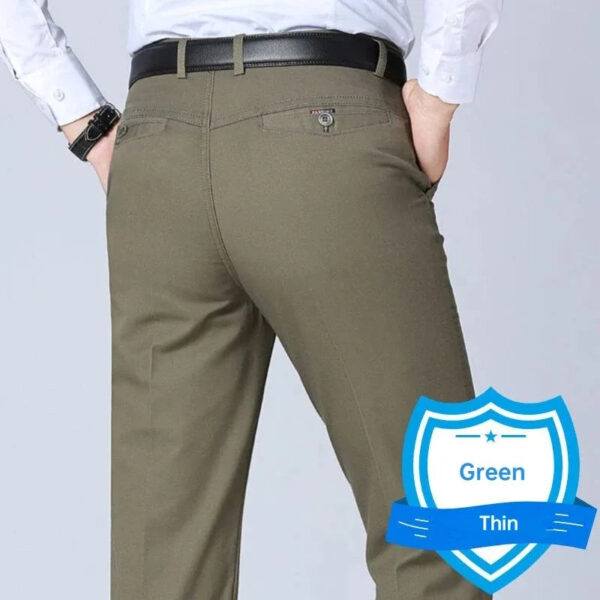 S66e9b4c1df92440ca4199208caefe25cg.jpg New Arrival 100% Cotton Summer Autumn Men's Casual Pants Fashion Solid Black Beige Gentle Thicken Trousers Brand Smart Suit Pant