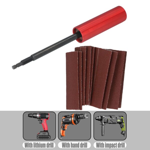 S6734b5e810e0437e8a1e46c9bf9f698a2.jpg Spindle Sander Adapter 3/8in Mandrel Aluminum Alloy Drill Sanding Drum Mandrel Adapter Kit for Wood Metal