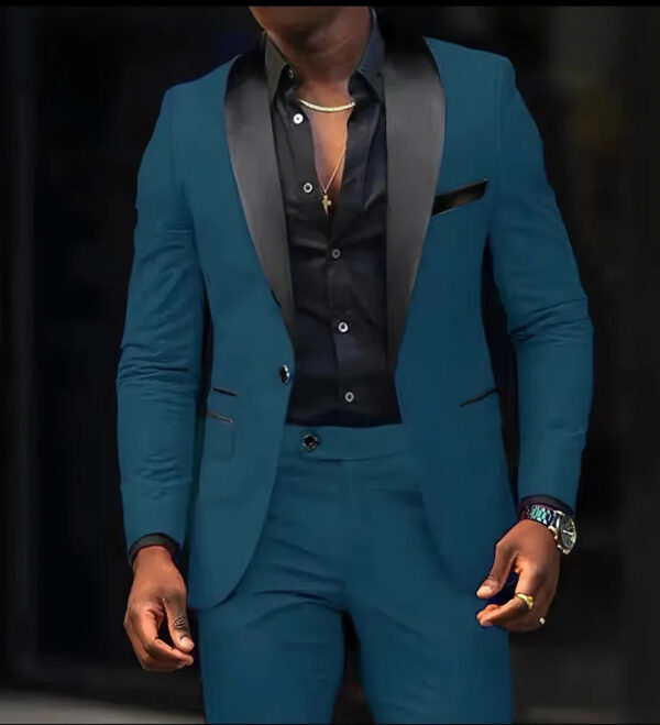 S676e9517ddf5475ea7a9bf0479cf9f432.jpg 2-Piece Men's Suit Suitable For Wedding Business Suits, Single Button Jackets And Pants Sets, Slim Fit Jacket Sets