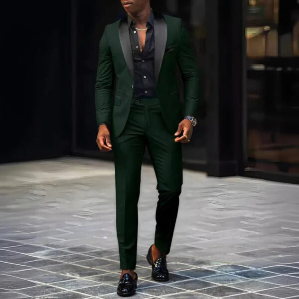 S67e87c8e31a34c5d8c77f9321842f1a45.jpg 2-Piece Men's Suit Suitable For Wedding Business Suits, Single Button Jackets And Pants Sets, Slim Fit Jacket Sets