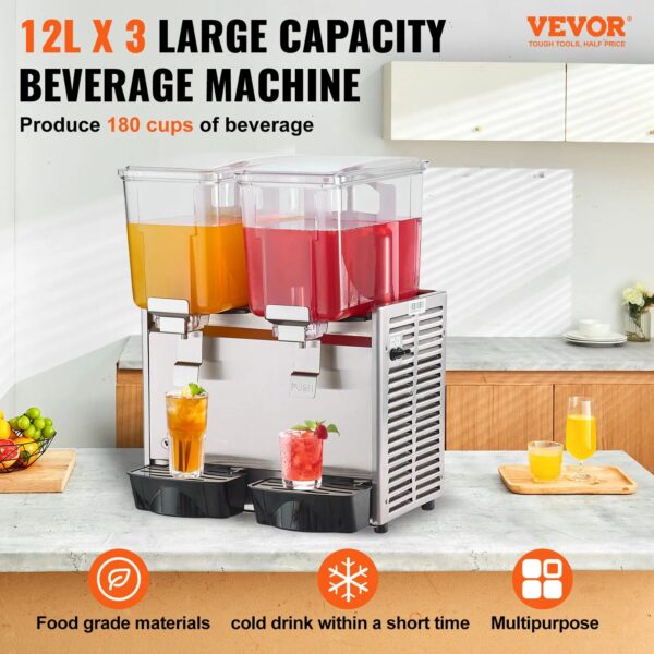 S683231482a2f45508db5896bc77dd343u.jpg SucceBuy 2 3 Tanks Commercial Beverage Dispenser Ice Tea Drink Machine 304 Stainless Steel Juice Dispenser for Restaurant Hotel